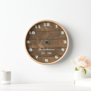 Barnwood Aqua Personalisiert Clock Wanduhr