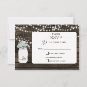 Barnwood Baby Atem Mason Glas UAWG 3,5 x 5 RSVP Karte