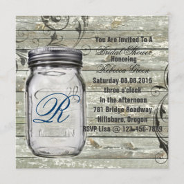 Barnwood Country rustikale Mason Jar Brautparty Einladung