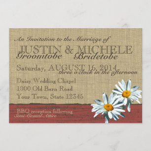 Barnwood Daisies GRILLEN Wedding Einladung