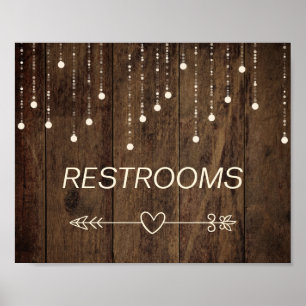 Barnwood Fairy Lights Links Arrow Badezimmer Zeich Poster