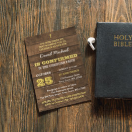 Barnwood Gold Confirmation Einladung