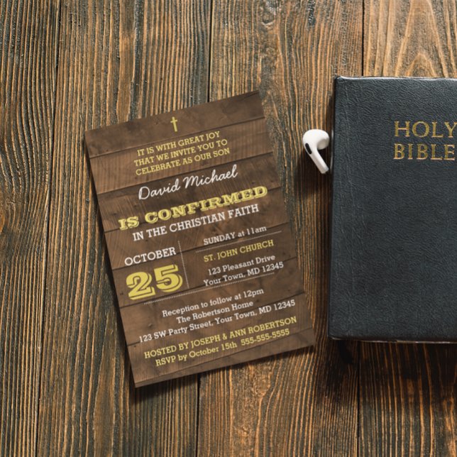 Barnwood Gold Confirmation Einladung (Von Creator hochgeladen)