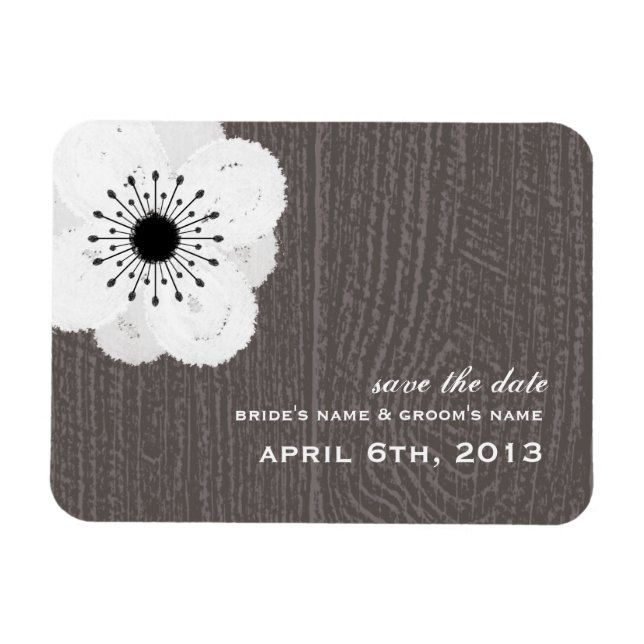 Barnwood Inspirierte Französisch Anemone Save the  Magnet (Horizontal)