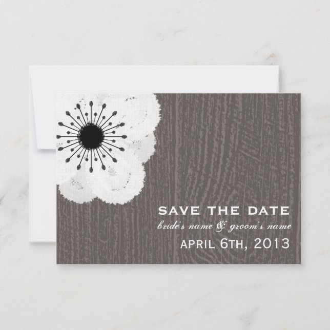 Barnwood Inspirierte Französisch Anemone Save the  Save The Date (Vorderseite)