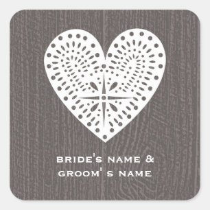 Barnwood Inspirierte Heart Wedger Sticker