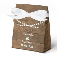 Barnwood Lights Aqua Gastgeschenk Hochzeit Box
