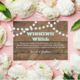 Barnwood Lights Aqua Hochzeit wünschend gut Begleitkarte