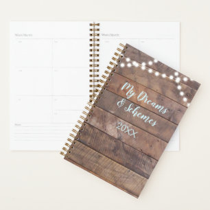 Barnwood Lights Aqua Rustikaler Personalisierter T Planer