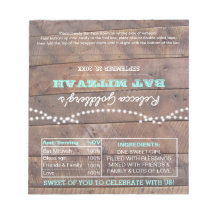 Barnwood Lights Aquamarin Bat Mitzvah Candy Wrappe