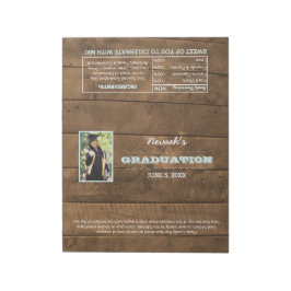 Barnwood Lights Graduation Favor Candy Wrappers Notizblock