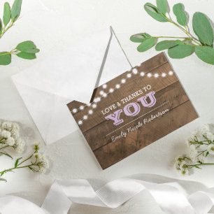 Barnwood Lights Lilac-Bestätigung Vielen Dank Dankeskarte