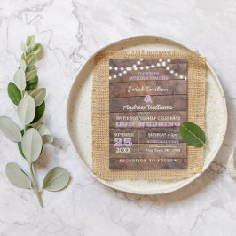 Barnwood Lights Lilac Wedding Einladung