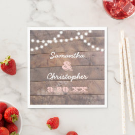 Barnwood Lights Pink Personalisiert Serviette