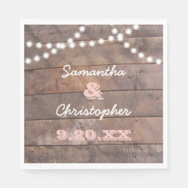 Barnwood Lights Pink Personalisiert Serviette