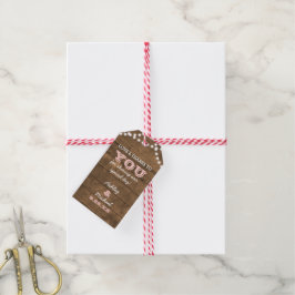 Barnwood Lights Pink Wedding Vielen Dank für Ihre Geschenkanhänger