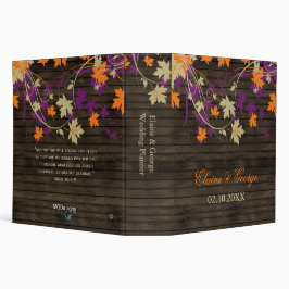Barnwood Rustic Pflaume Herbstlaub Hochzeitsplaner 5,1 Cm Ordner