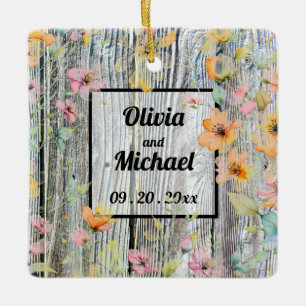 Barnwood-Skript botanische Aquarellfarben-Blume Keramikornament