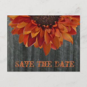 Barnwood u. Sonnenblume-Hochzeit im Herbst Save Save The Date