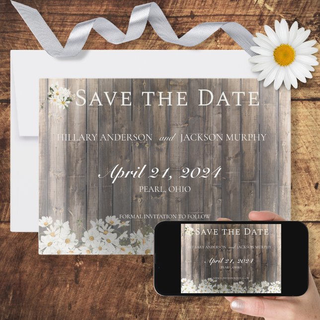 Barnwood und Daisies Wedding Save The Date (Von Creator hochgeladen)