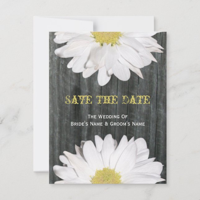 Barnwood und Daisy Wedding retten das Datum Save The Date (Vorderseite)