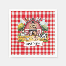 Barnyard Animals 1st. Birthday Party Serviette