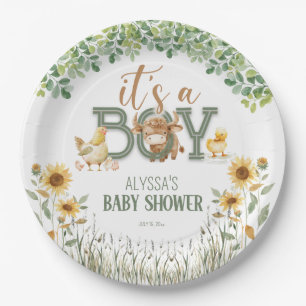 Barnyard Animals Baby Boy Baby Dusche Pappteller