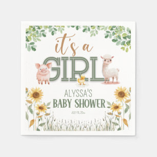 Barnyard Animals Baby Girl Baby Dusche Serviette