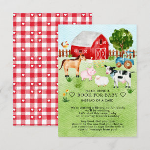Barnyard Animals Baby Shower Book for Baby Begleitkarte