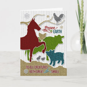 Barnyard Animals Weihnachtskalender Thema Feiertagskarte