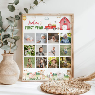 Barnyard Animes First Year Foto Milestone Poster