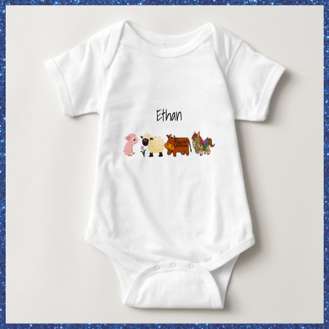 Barnyard Babies Baby Strampler (https://www.zazzle.com/store/capricepetit)