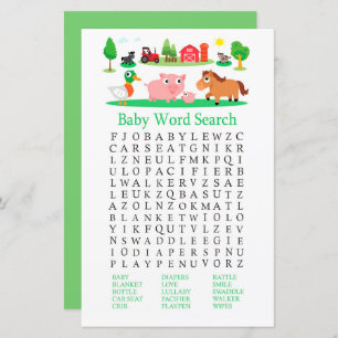Barnyard Baby Shooter Word Search Game