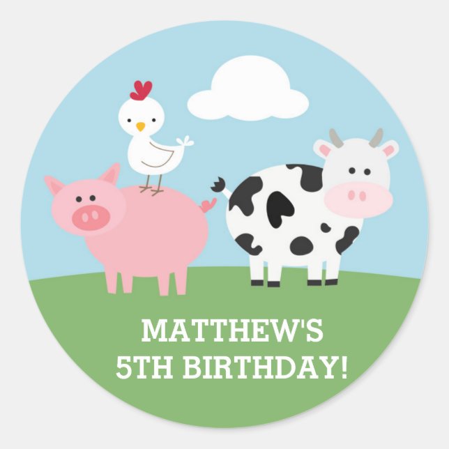 Barnyard Bash Runder Aufkleber (Vorderseite)