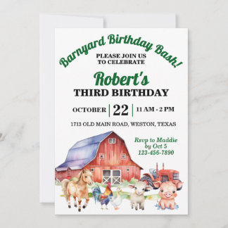 Barnyard Birthday Bash Einladung