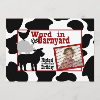 Barnyard Birthday Party mit Foto Einladung