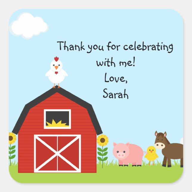 Barnyard Buddies Square Sticker (Vorderseite)