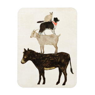 Barnyard Buds - Donkey, Ziege, Hund, Katze Magnet