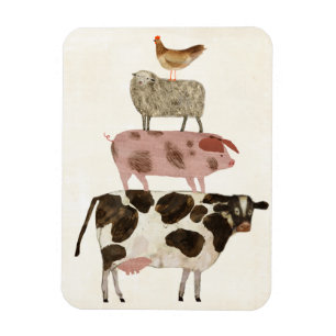 Barnyard Buds - Kuh, Schwein, Schafe und Hen Magnet