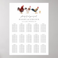 Barnyard Chicken Wedding Chart