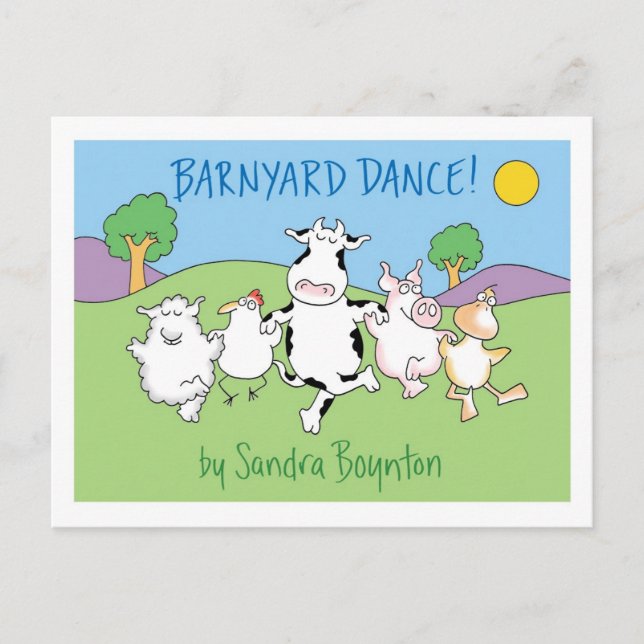 BARNYARD DANCE - Postkarte von Sandra Boynton! (Vorderseite)