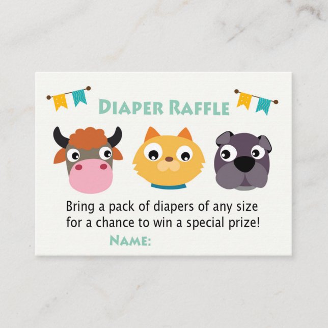 Barnyard Diaper Raffle Tickets (Vorderseite)