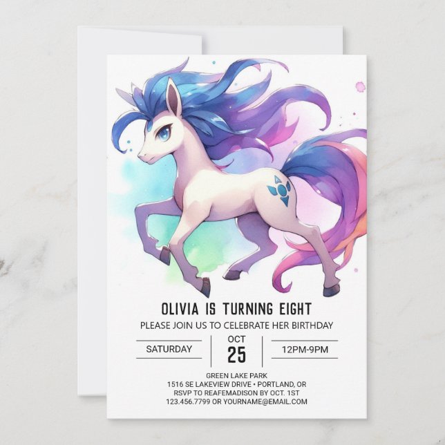 Barnyard Digital Horse Geburtstag Einladung (Vorderseite)