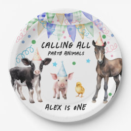 Barnyard Farm Animals 1. Geburtstag Pappteller