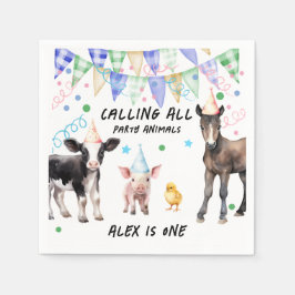 Barnyard Farm Animals 1. Geburtstag Serviette