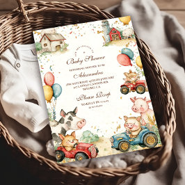 Barnyard Farm Animals Baby Dusche Einladung