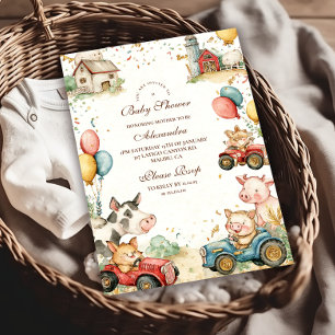 Barnyard Farm Animals Baby Dusche Einladung