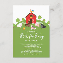 Barnyard Farm Animals Baby Shower Book for Baby Begleitkarte