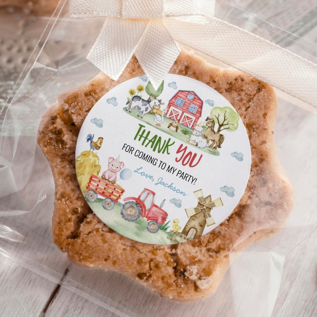 Barnyard Farm Animals Birthday Runder Aufkleber (Von Creator hochgeladen)