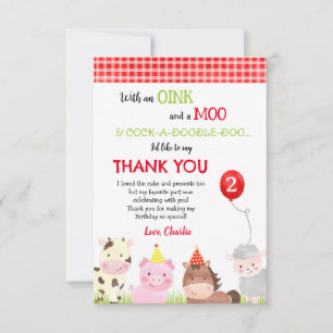 Barnyard Farm Animals Geburtstag Vielen Dank Karte